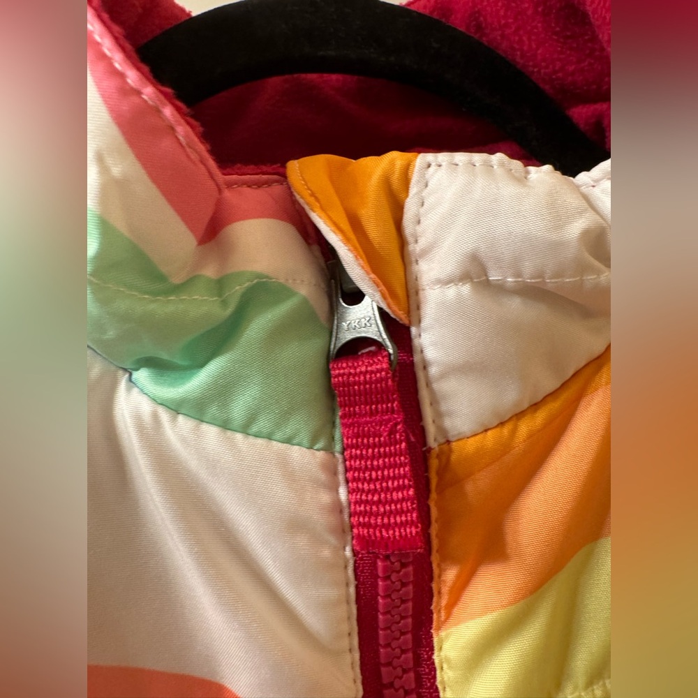 NWOT Multicolor Striped Kids Puffer Jacket - Picture 2 of 7